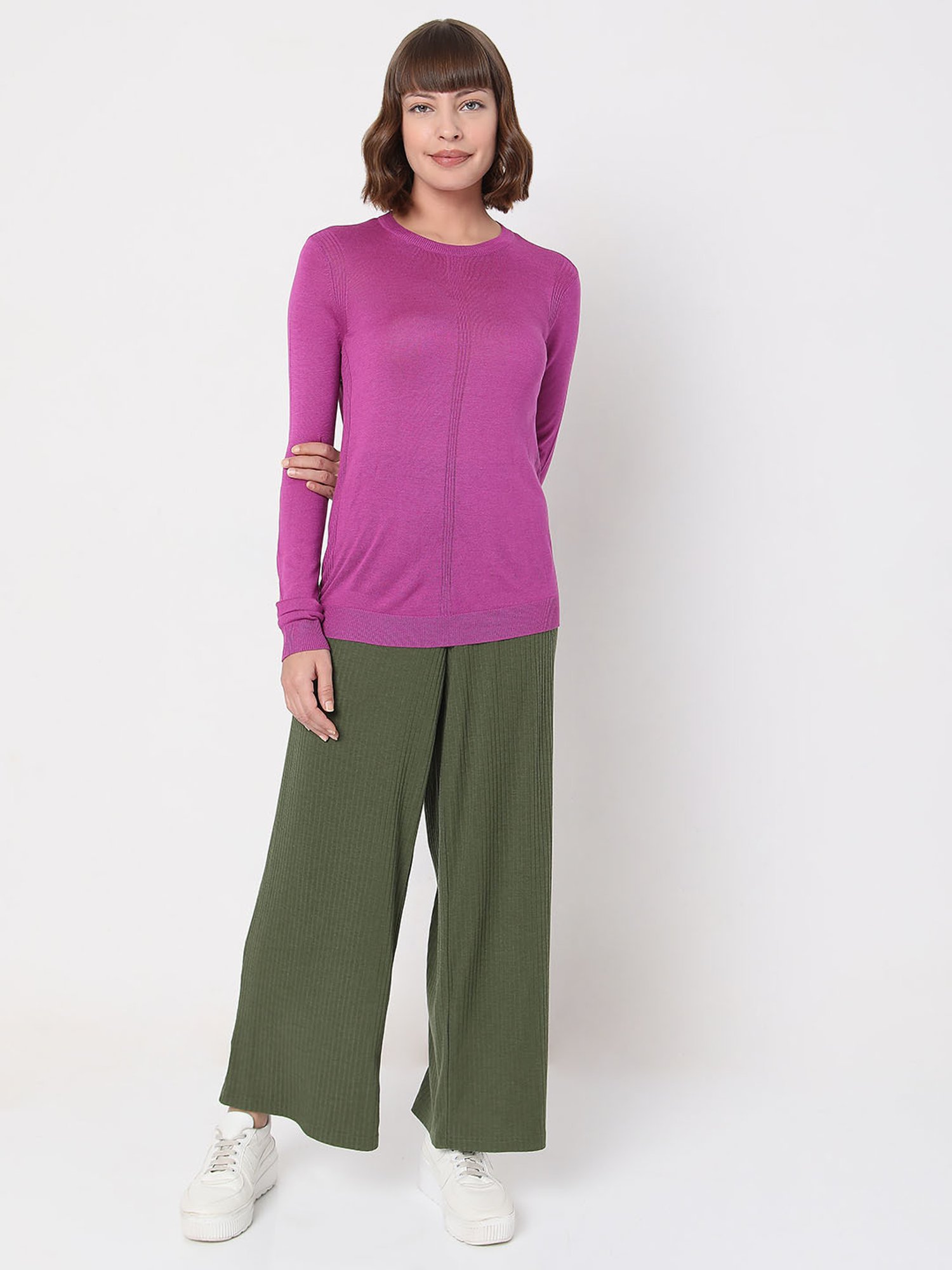 Vero Moda Pink Regular Fit Sweater