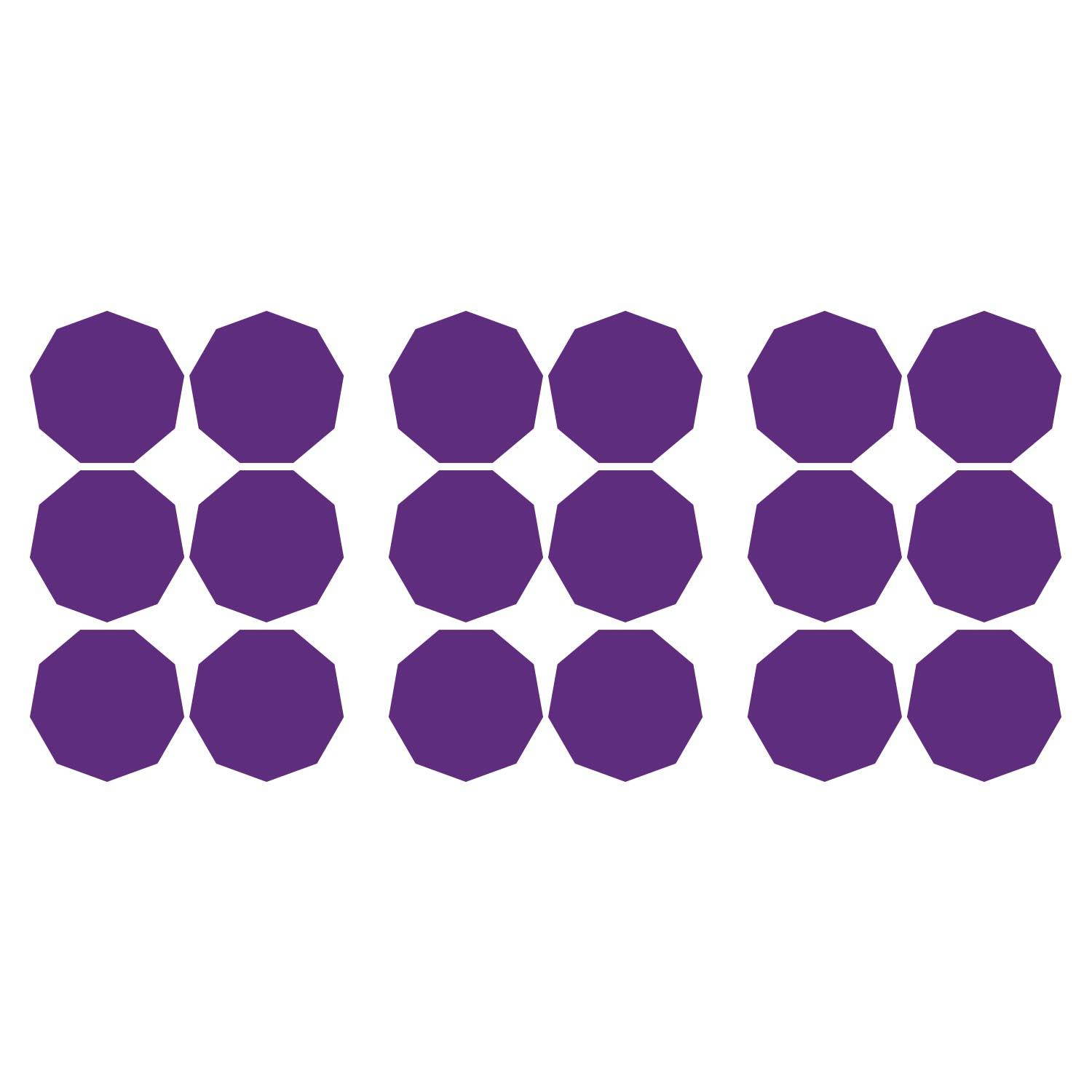 LiteMark 2 Inch Blue Nonagon Decals - Pack of 80