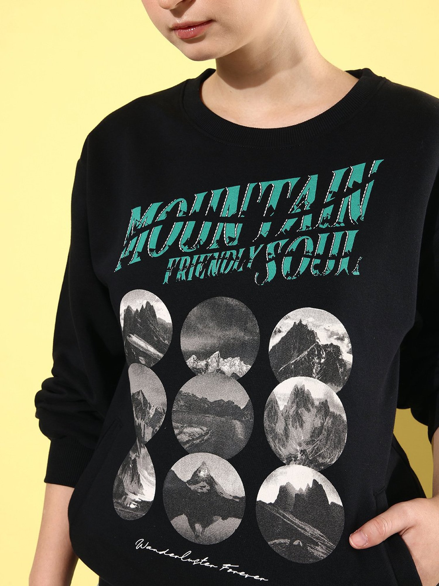 Difference of Opinion Black Fleece Graphic Print Oversized Sweatshirt
