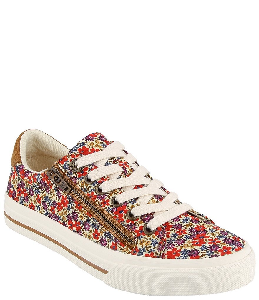 Taos Footwear Z-Soul Floral Canvas Zip Oxford Sneakers