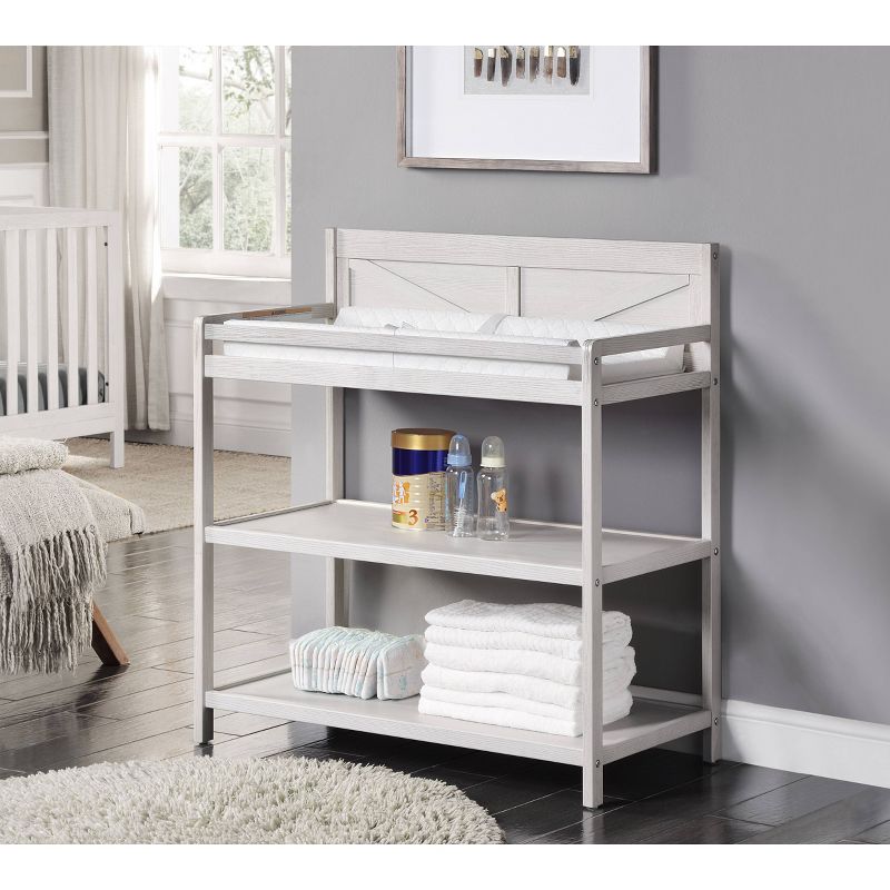 Hankel Changing Table - Pure White and Weathered Oak - South Shore