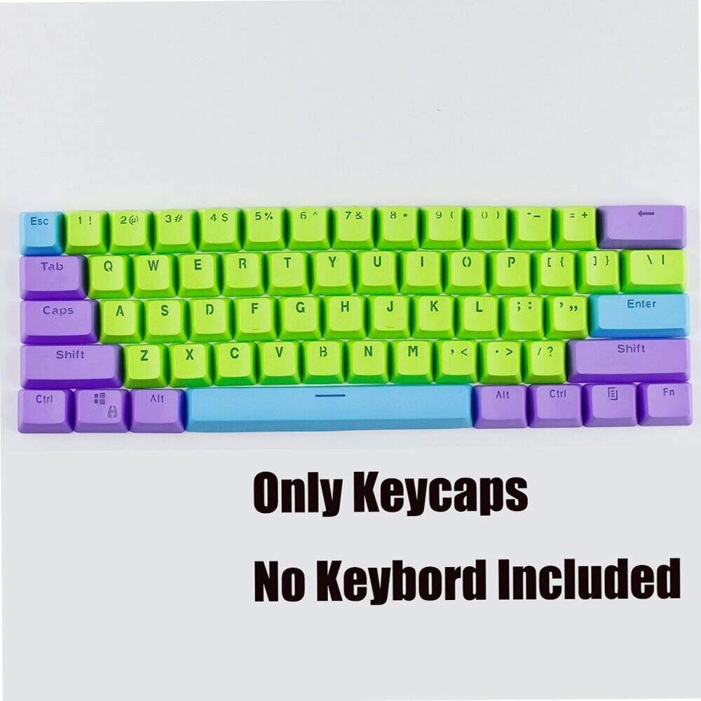 CUUWE 61 PBT Keycaps for 60 Percent Keyboard, Backlit Keycap Set for Mechanical Gaming Keyboard OEM Profile Keycaps with Key Puller for Cherry MX Switches GH60/RK61/GK61/Annie pro 2