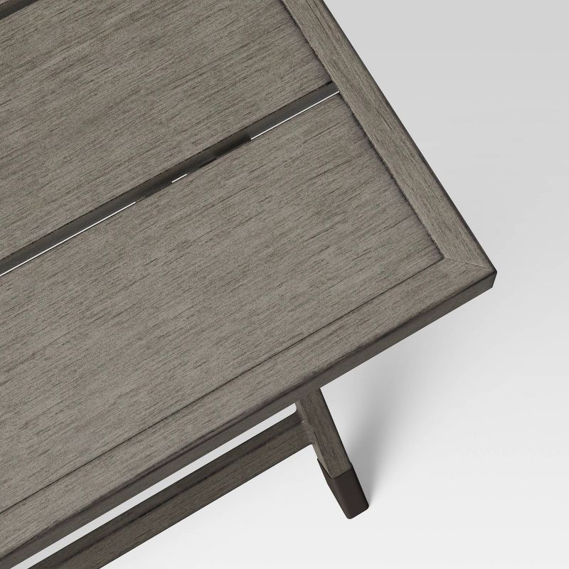 Weathered Teak Folding Patio Accent Table - Threshold™