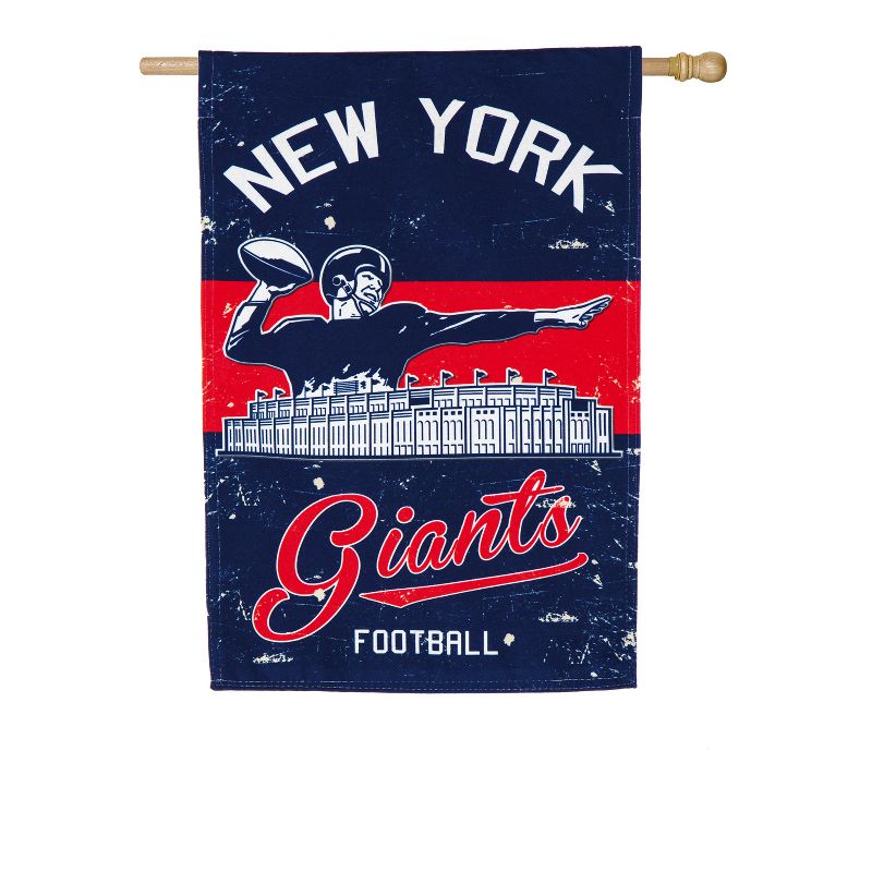 Evergreen New York Giants NFL Vintage Linen House Flag, 28 x 44 inches