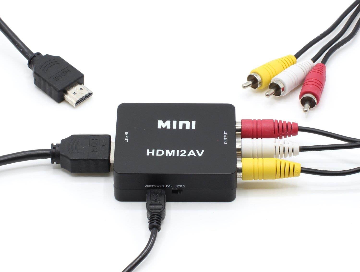 HDMI to RCA Converter Kit | FEATURES Converter &ndash; HDMI & Composite Cables - Black