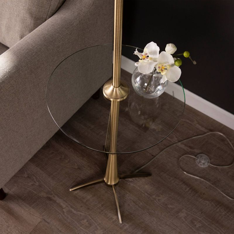 Perglade Floor Lamp with Shelf (Includes Light Bulb) Antique Brass - Southern Enterprises