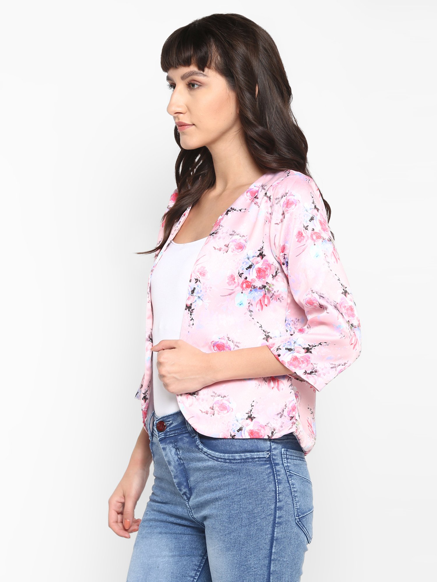 Hangup Pink Printed Shrug