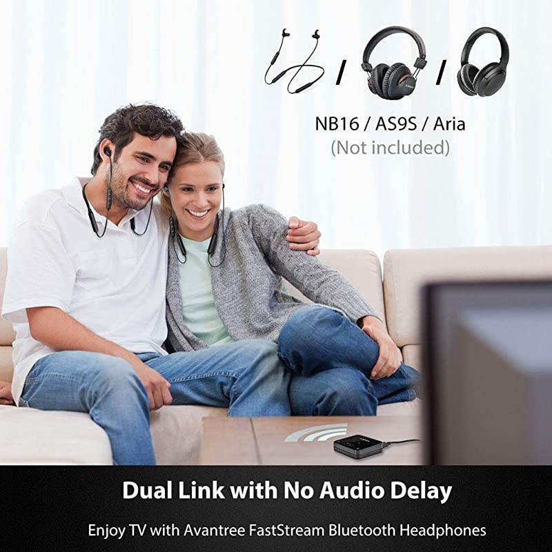 HT4186 Wireless Headphones Earbuds for TV Watching Neckband Earphones Hearing Set wBluetooth Transmitter for Optical Digital Audio RCA 35mm Aux Ported TVs Plug n Play No Audio Delay