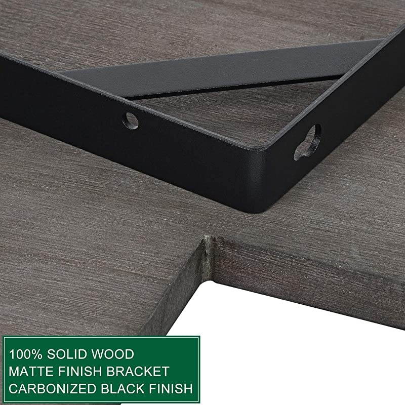 Corner Wall Shelves Rustic Wood Corner Floating Shelves for Bedroom Living Room Bathroom Kitchen Set of 2 Weathered Grey