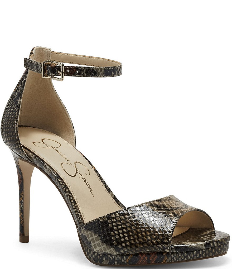Jessica Simpson Daisile Snake Print Ankle Strap Dress Sandals