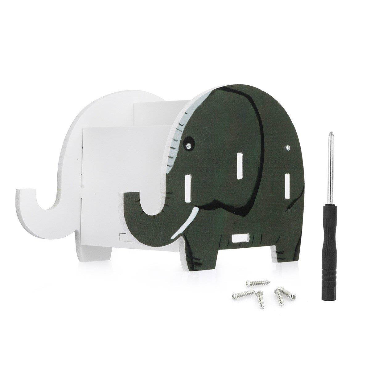 COOLBROS Elephant Pencil Holder with Phone Holder Desk Organizer Desktop Pen Pencil Mobile Phone Bracket Stand Storage Pot Holder Container Stationery Box Organizer (African Elephants)