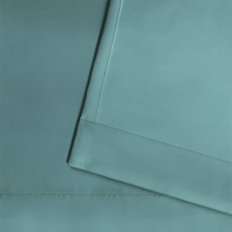 Set of 2 96"x54" Solid Cabana Grommet Top Light Filtering Curtain Panel Teal - Exclusive Home