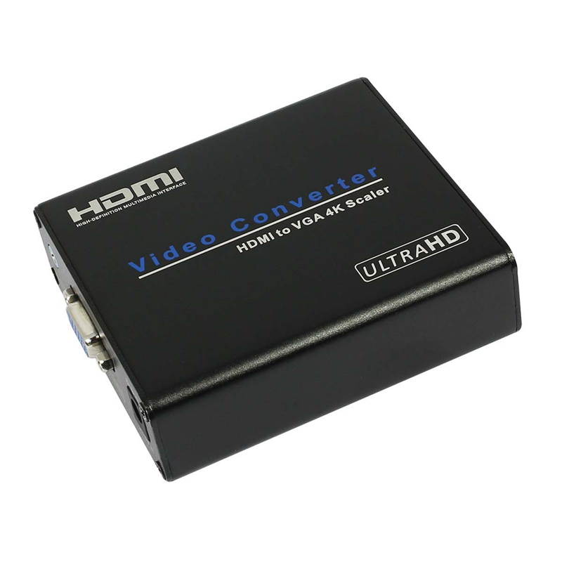 Hdmi to Vga 4K Scaler Audio Hdmi Input to Vga Output 3.5mm 4Kx2K 1080P Stereo Audio Converter EU Plug