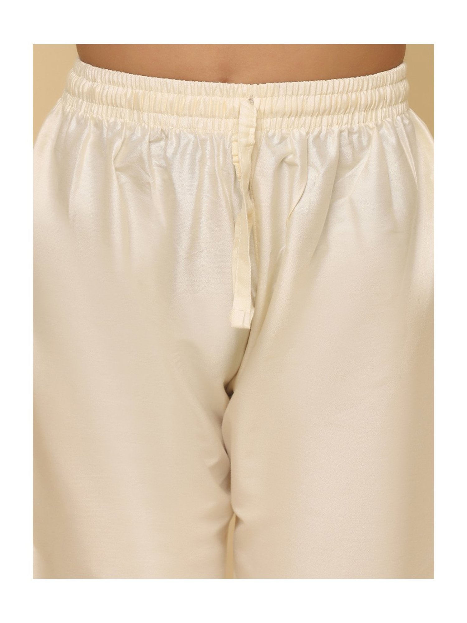 VASTRAMAY Boys Yellow & White Cotton Printed Full Sleeves Kurta Sets