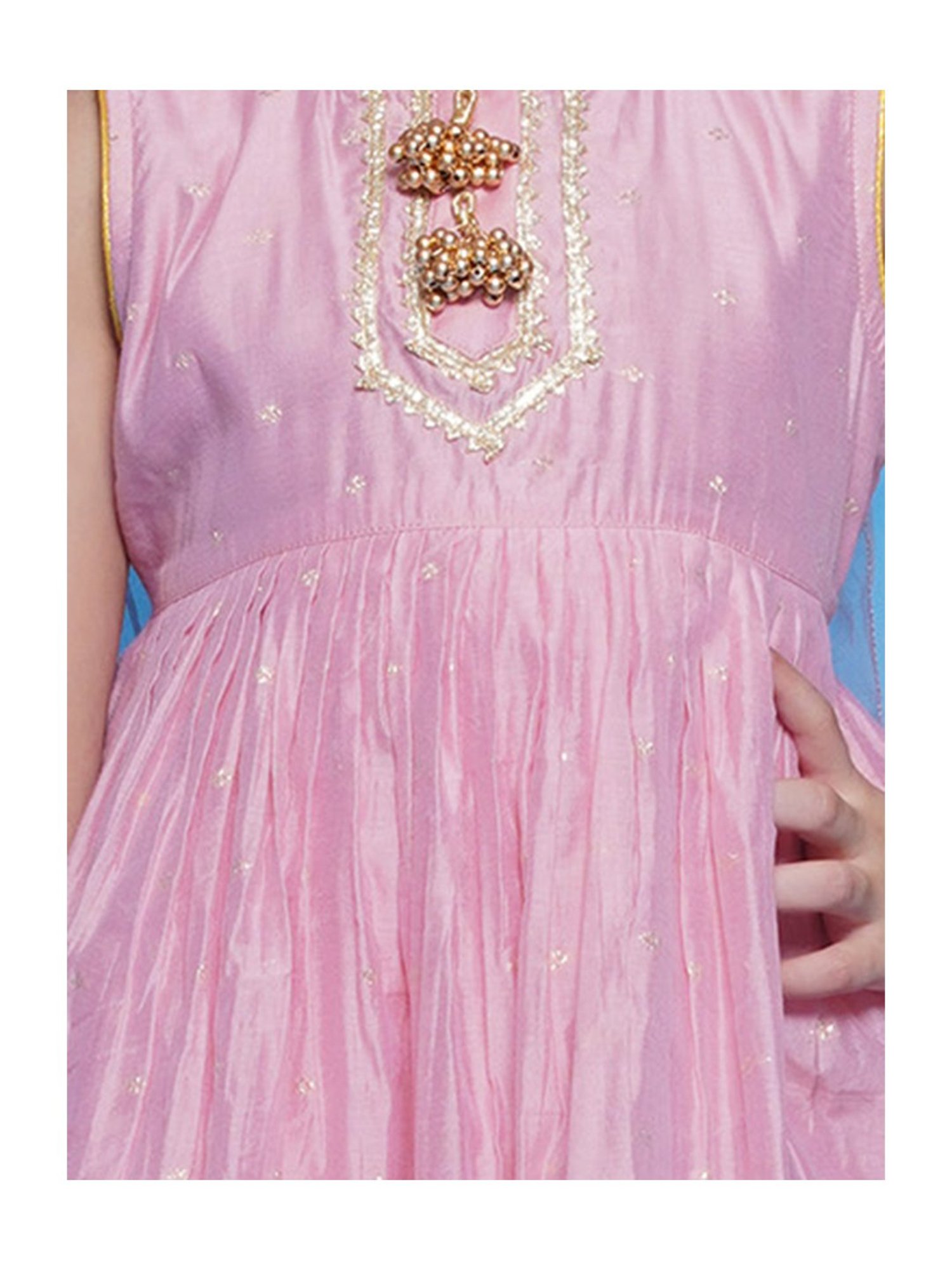 Many Frocks Kids Blue Embellished Top with Plazzos