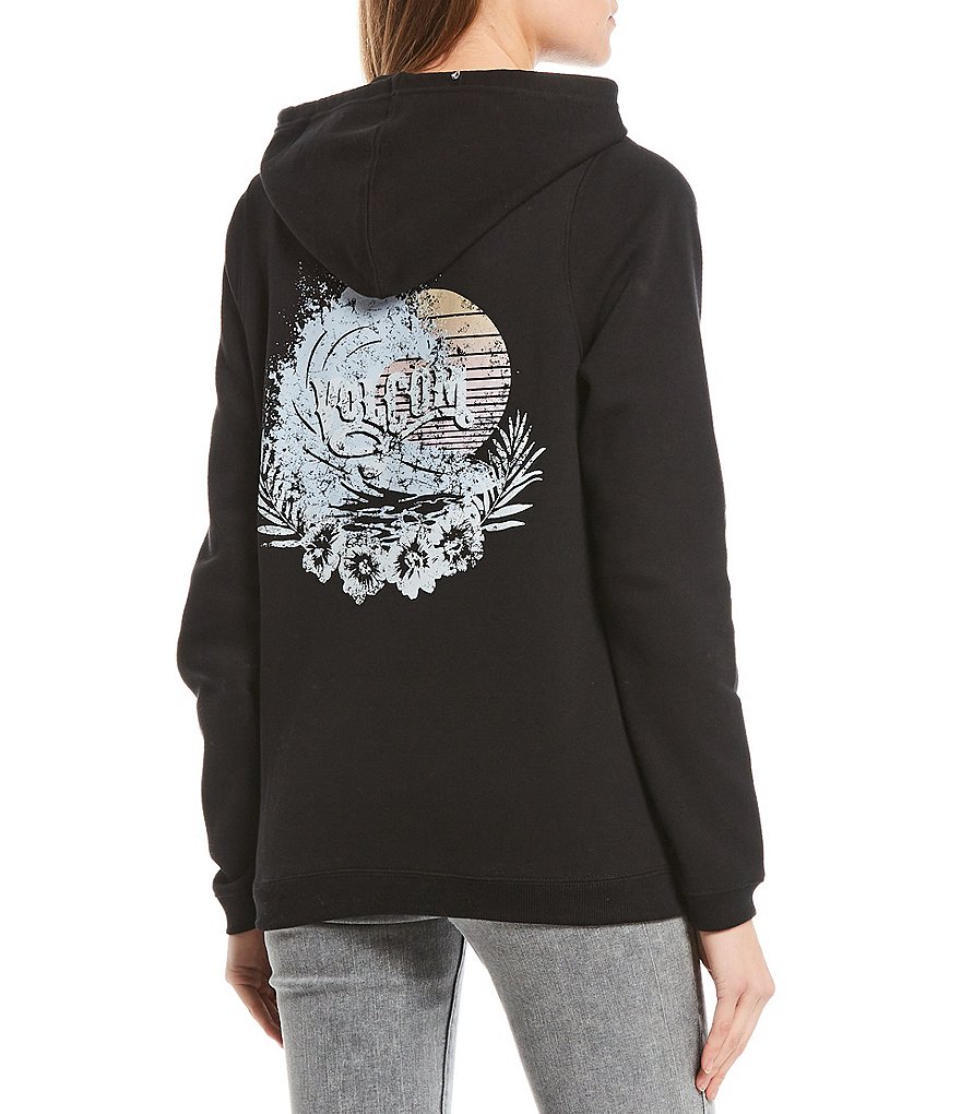 Volcom Volcation Sunset Wave Graphic Fleece Pullover Hoodie