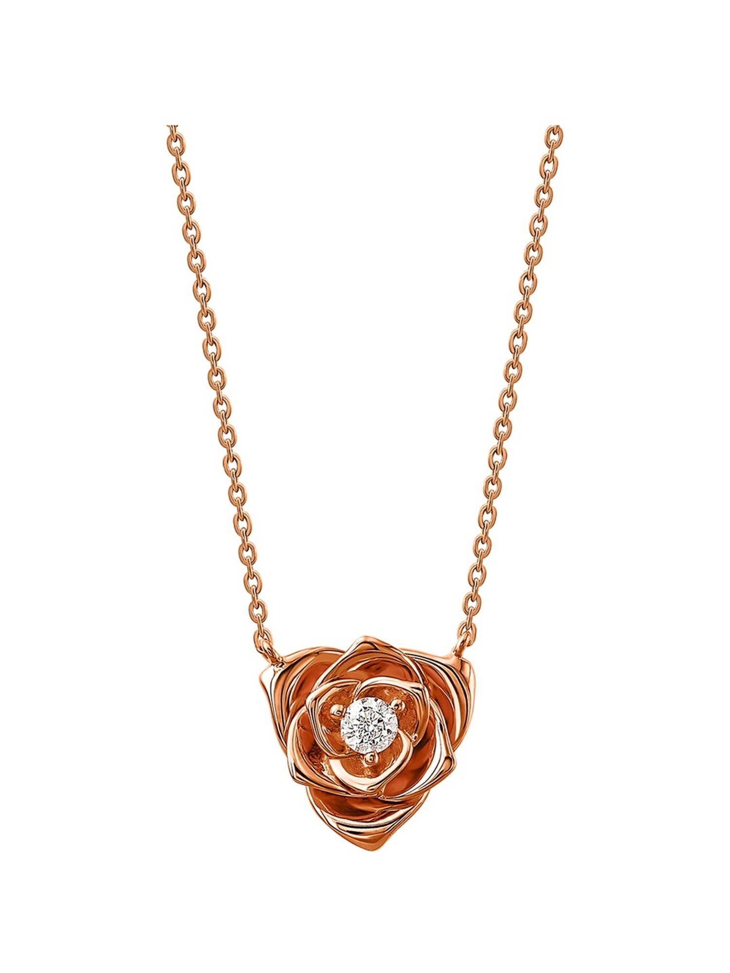 Silberry 92.5 Sterling Silver Rose Gold Rosetta Necklace