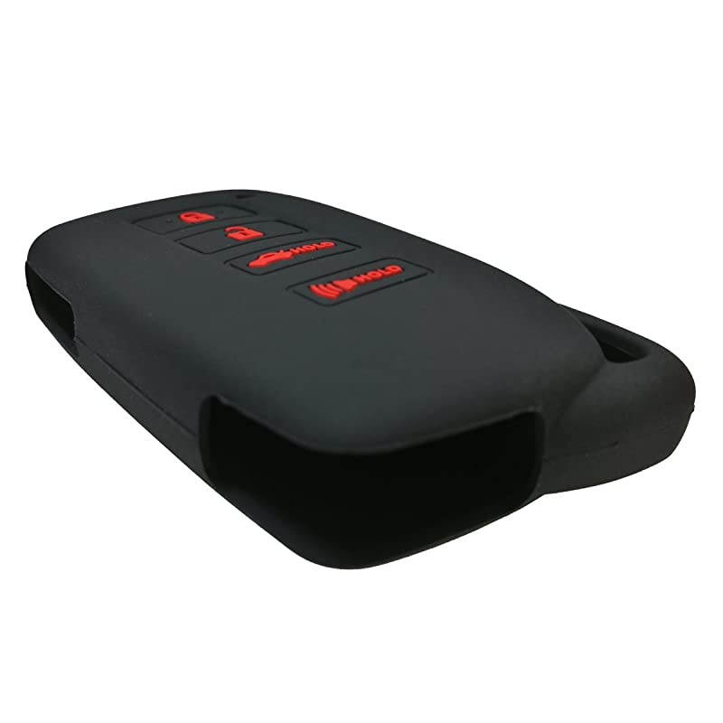 2Pcs Rubber 4buttons Smart Key Fob Full Protector Remote Skin Cover Case Keyless Jacket for Lexus 2018 NX300h 2018-2013 ES350 GS350 2016-2013 GS300h GS450h Black