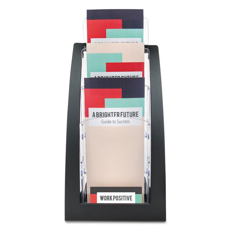 Deflecto Three-Tier Leaflet Holder 6-3/4w x 6-15/16d x 13-5/16h Black 693604