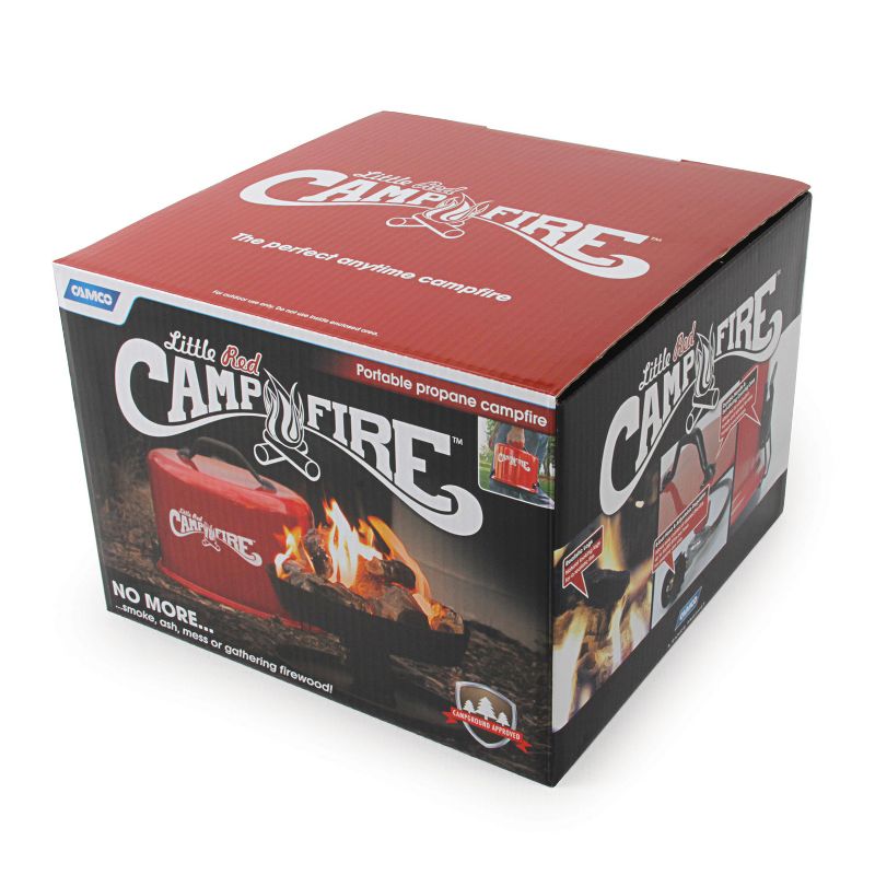 Camco 58031 Little Red Campfire Compact Outdoor Portable Tabletop Propane Heater Fire Pit Bowl for Camping, Tailgating, and Patios, 11.25 Inch