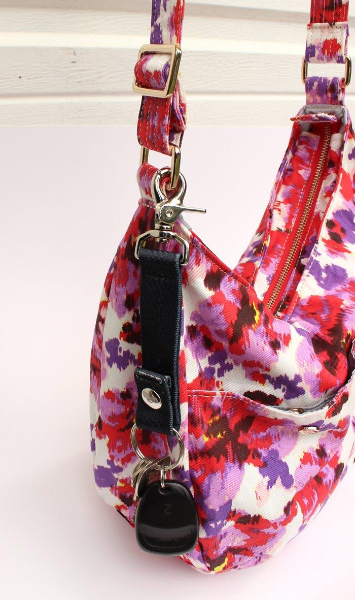 Blueberry Polka Dot Blue/White - Handy Clip, Snap, & Ring Style Key Webbing Fob Keychain