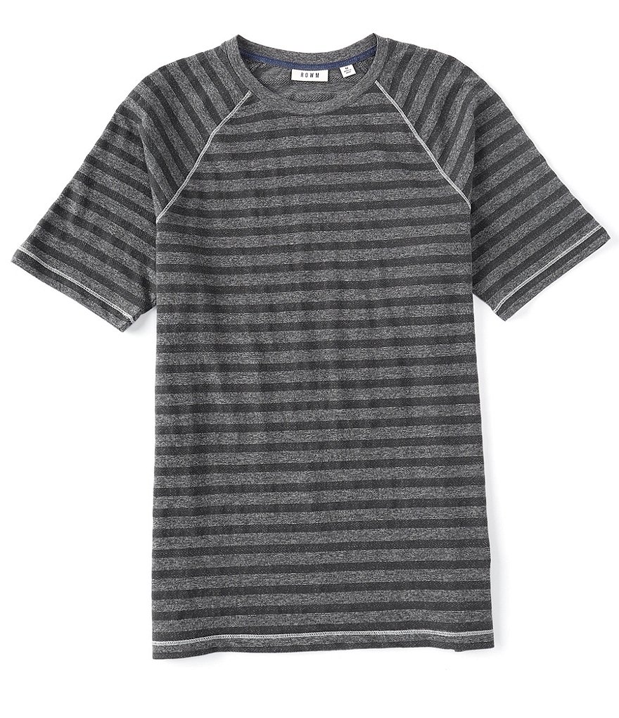 Rowm Short-Sleeve Herringbone Stripe Crew