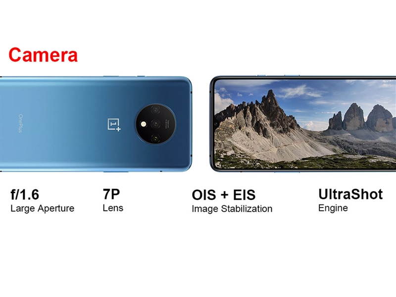 OnePlus 7T Snapdragon 855 Plus Octa Core 90Hz AMOLED 48MP Triple Cameras 6.55" 4G LTE 8+256GB 48+12+16MP Unlocked Smartphone International Version -  Frosted Silver