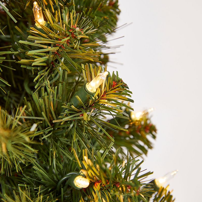 Home Heritage 4 Foot Spiral Design Artificial Topiary Pine Tree w/ Clear Lights