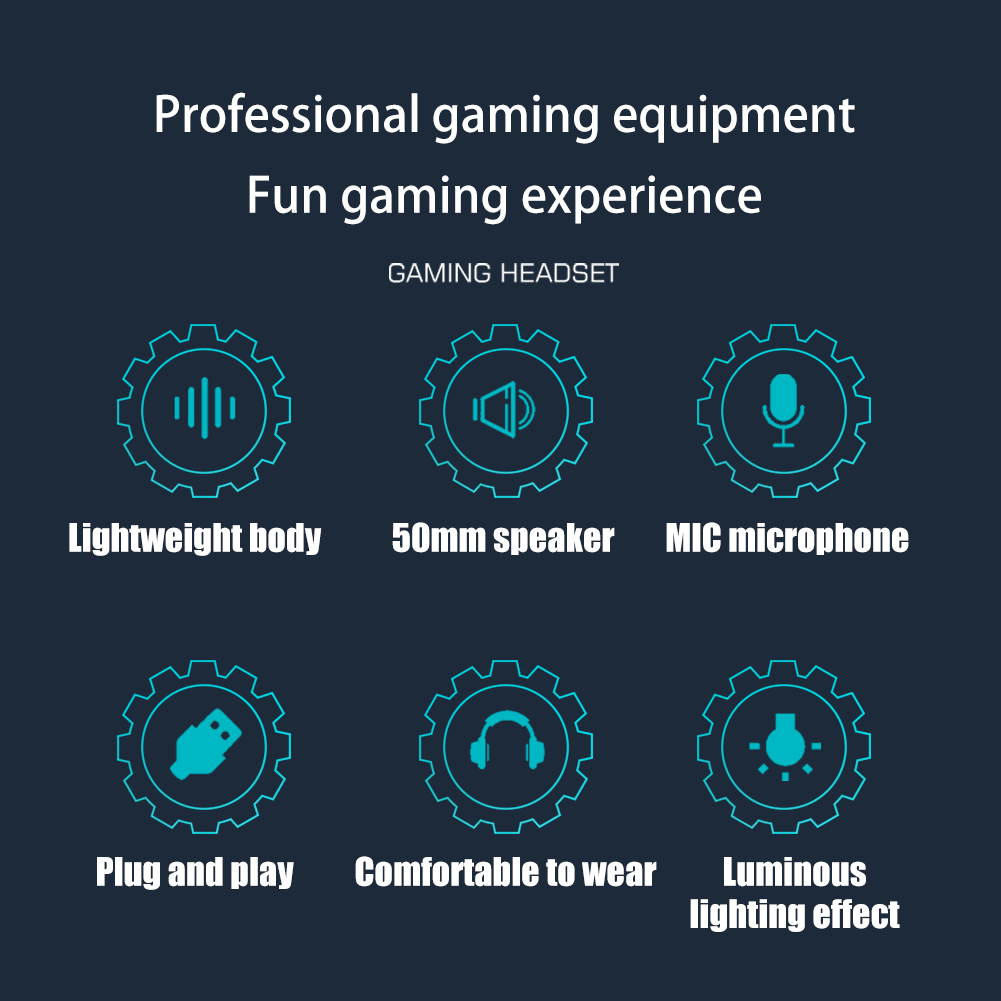 AULA S603 Gaming Headphones Wired Headset Deep Bass Stereo Earphone with Microphone for PC Computer Laptop, 3.5mm Interface