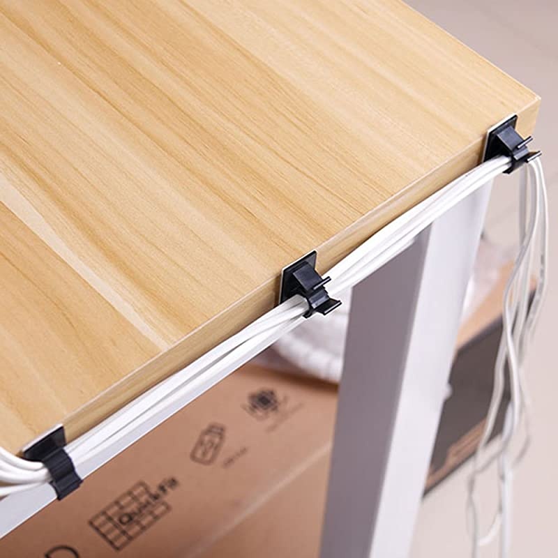 Adhesive Cable Clips Adjustable Wire Clamps Cable Tie Holders for Desk Wall Computer Electrical Cord (Black,3 Sizes,60 Pcs)