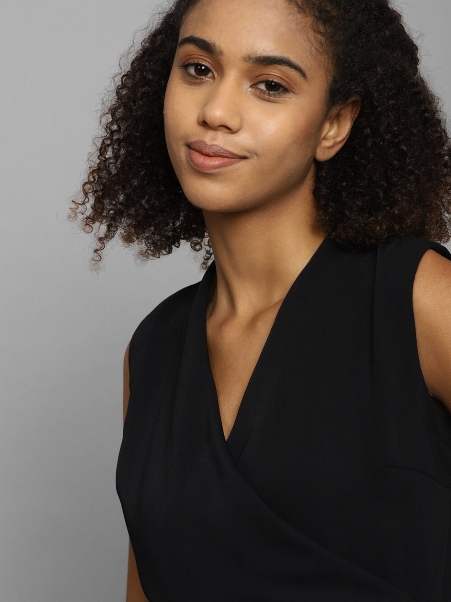 Allen Solly Black V-Necked Top