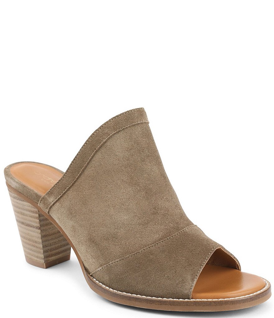 Andre Assous Suri Suede Block Heel Mules