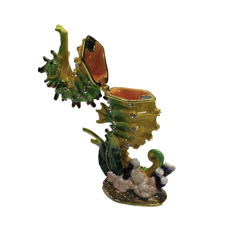 Hinged Trinket Box 4.25" Sea Horse Box Magnetic Ocean  -  Decorative Figurines