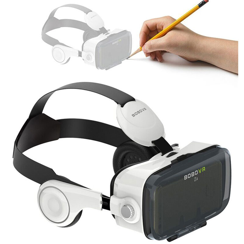 Original  Z4 Leather 3D Cardboard Helmet Virtual Reality VR Glasses Headset Stereo for 4-6' Mobile Phone