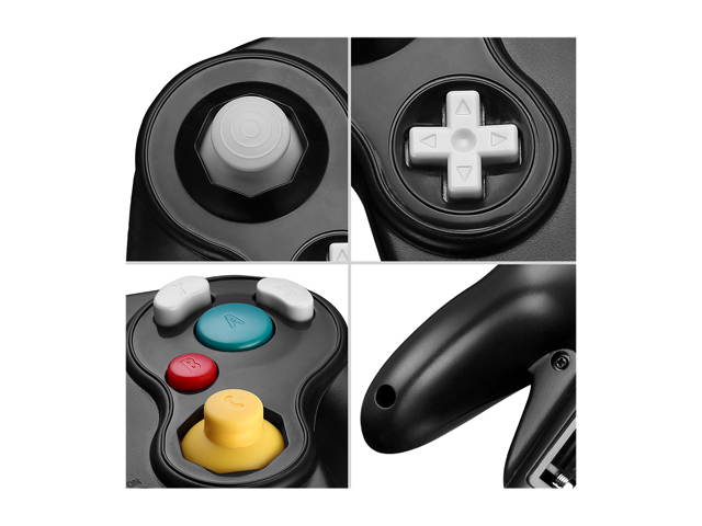 FirstPower Wireless Gamecube Controller Wavebird Style w/ Adapter for Nintendo NGC GC Black