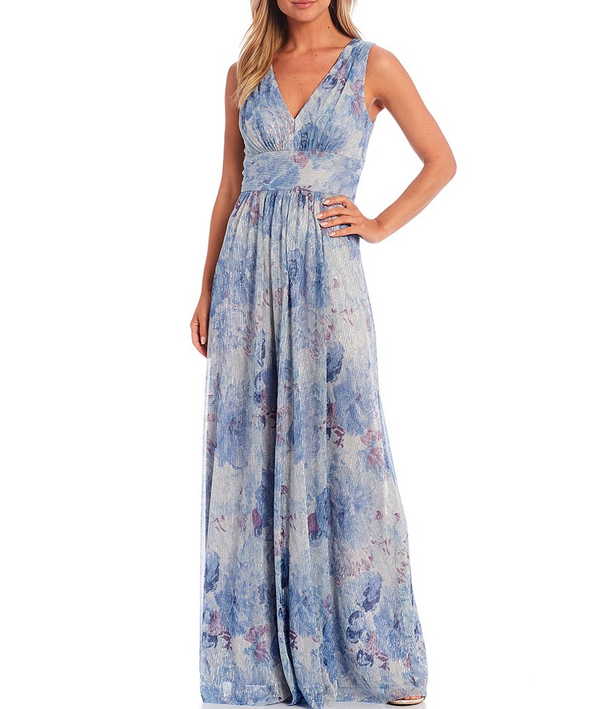 White Boho Stripes & Floral Print Floor Length Tank Dress
