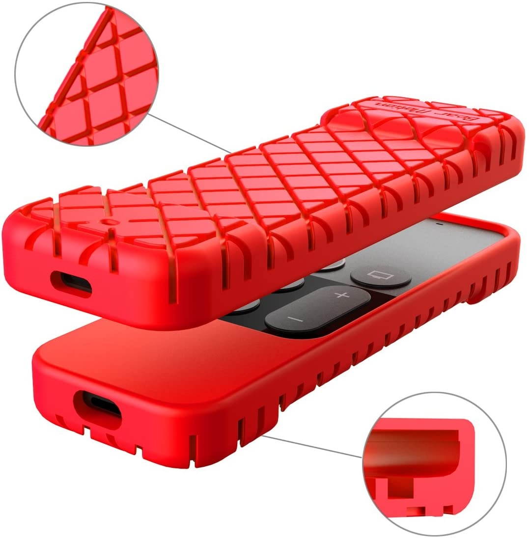 Bear Motion Case for Apple TV 4K / 5th 4th Gen Remote Controller - Silicone Shock Resistant Cover for Apple TV 4K Siri Remote Controller (Case for Apple TV 4K / 5th 4th Gen Remote, Red)