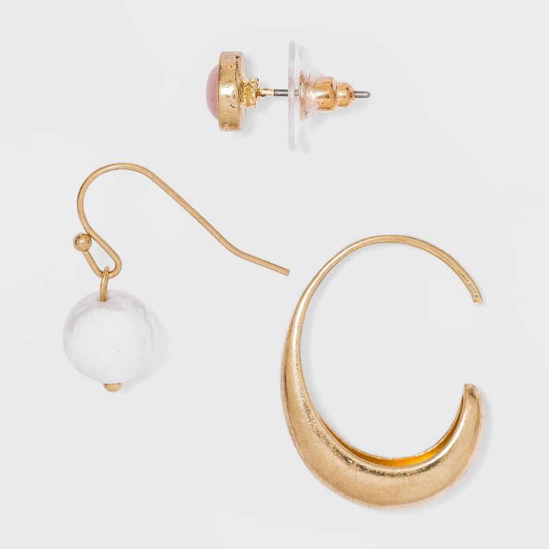Open Drop Hoop Earrings - Universal Thread™ Gold