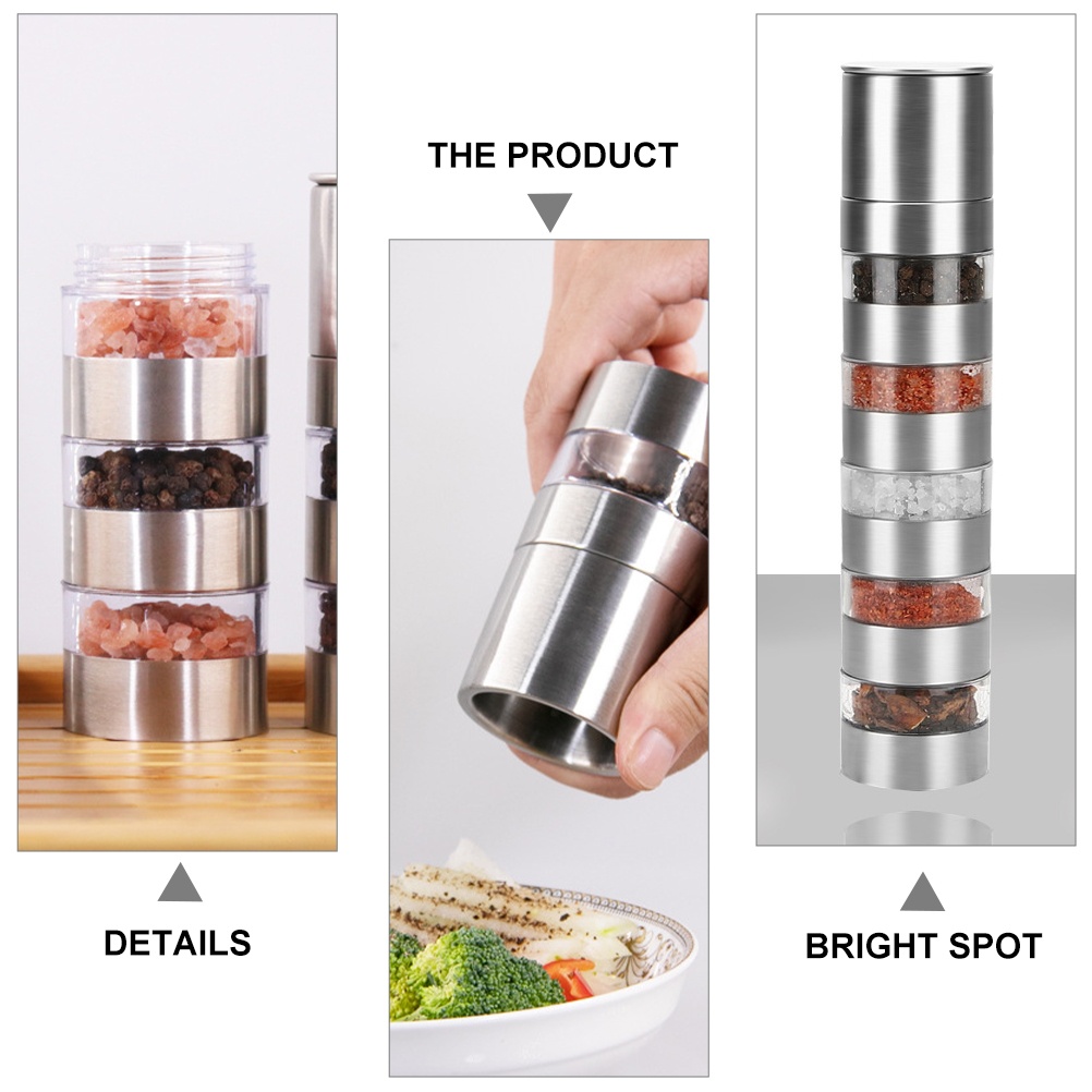 Salt and Pepper Grinder Stainless Salt Grinders and Pepper Mill Set with Rotor