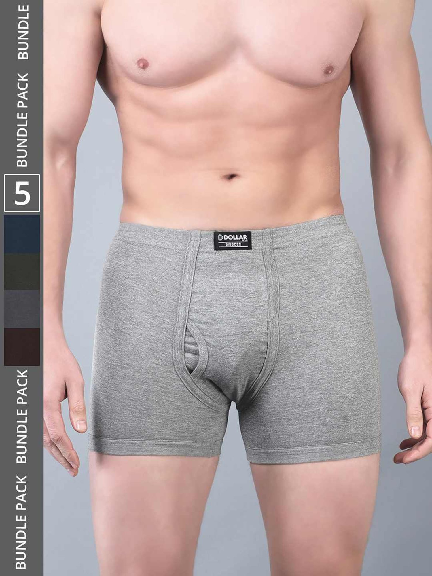 Dollar Bigboss Assorted Cotton Regular Fit Trunks - Pack Of 5