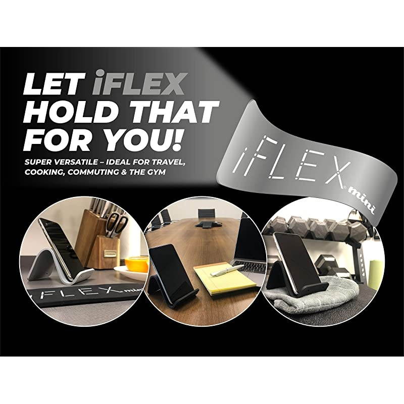 Mini Flexible Phone Holder for Travel Work and Home This Travel Cell Phone Stand is The Perfect iPhone Holder and Works with Any Smartphone NonSlip Grip Strong and Durable Cool Gray