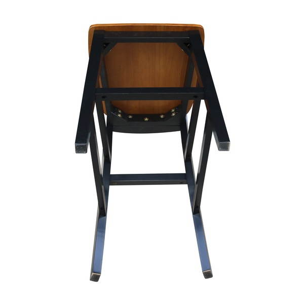 International Concepts S57-103 San Remo Barheight Stool - 30'' SH Black / Cherry