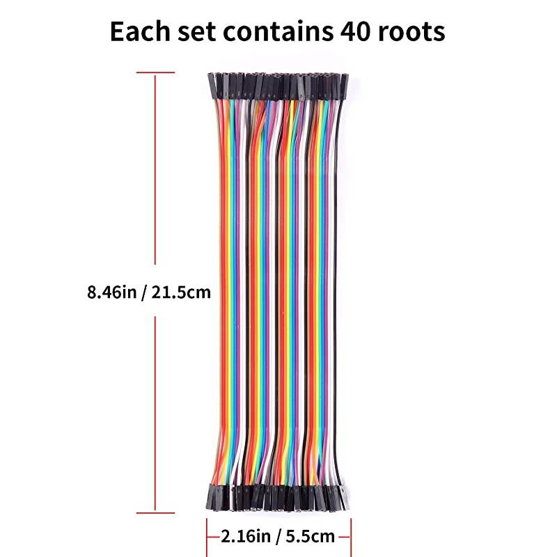 360 Pcs Multicolored Dupont Wire 40 Pin Male to Female x 3 40 Pin Male to Male x 3 40 Pin Female to Female x 3 Breadboard Jumper Wires Ribbon Cables Kit for Arduino 360 Wires