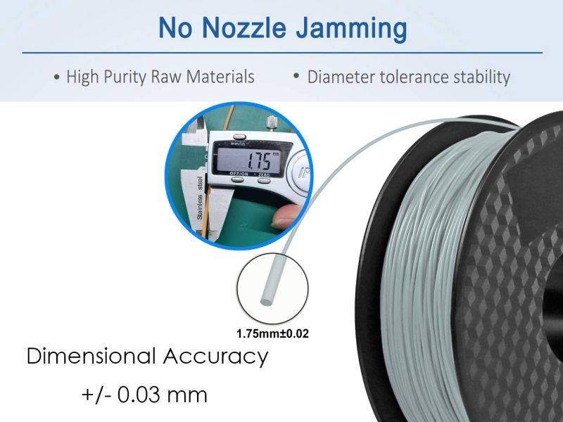 PLA 3D Printer Filament ,1.75mm with Dimensional Accuracy +/- 0.03mm,1 kg Spool,(2.2lbs),Fit Most 3D FDM Printer
