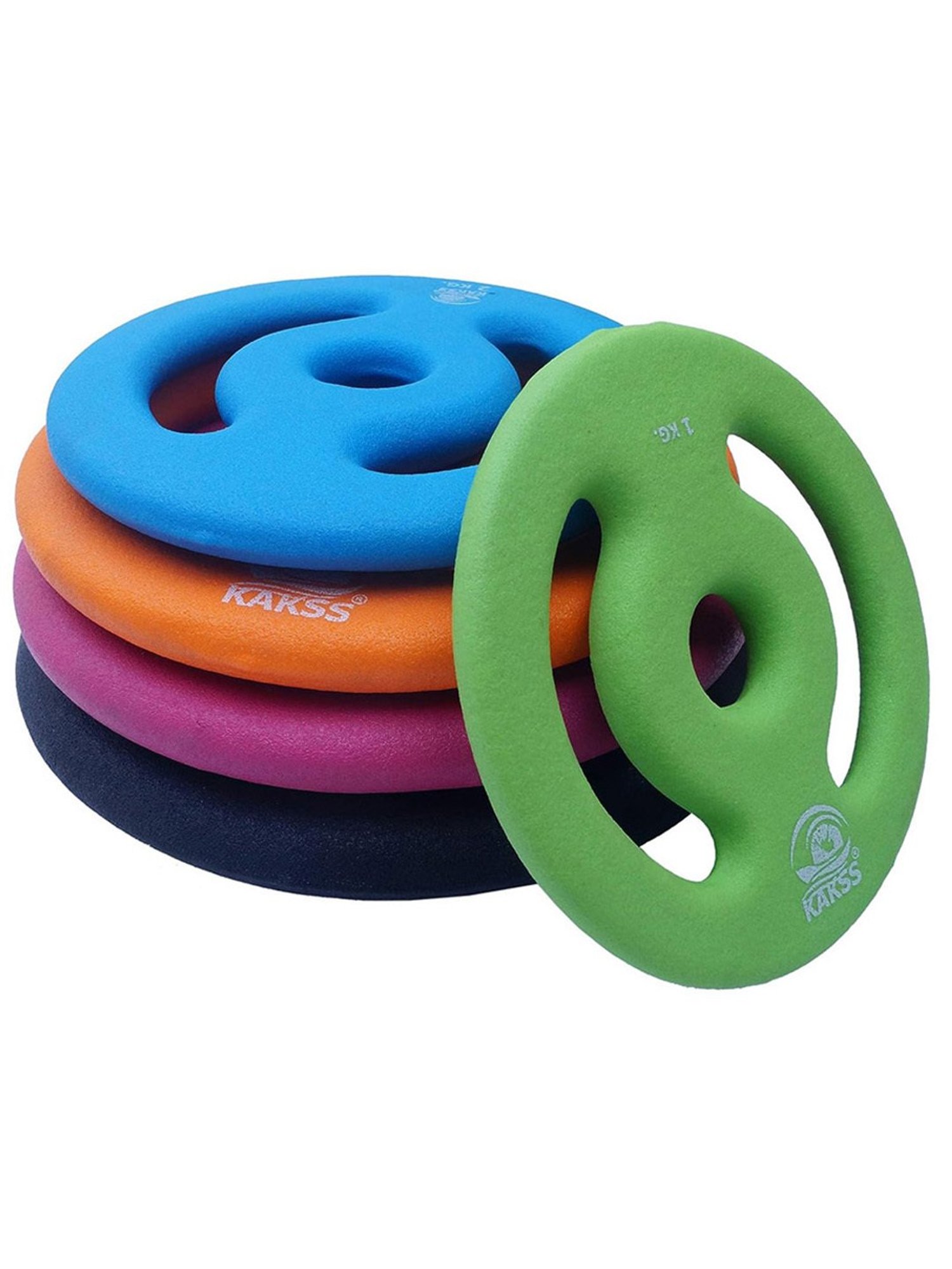 Kakss Best Home Gym Training with Exclusive Neoprene Coated Weight Plates (Multicolor) Size - 10KG