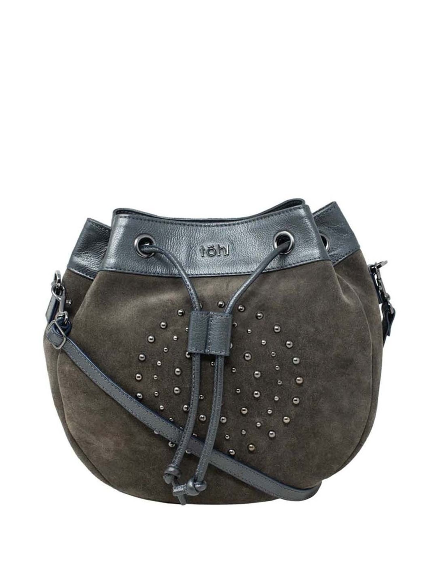 Tohl Green Rivets Medium Sling Handbag