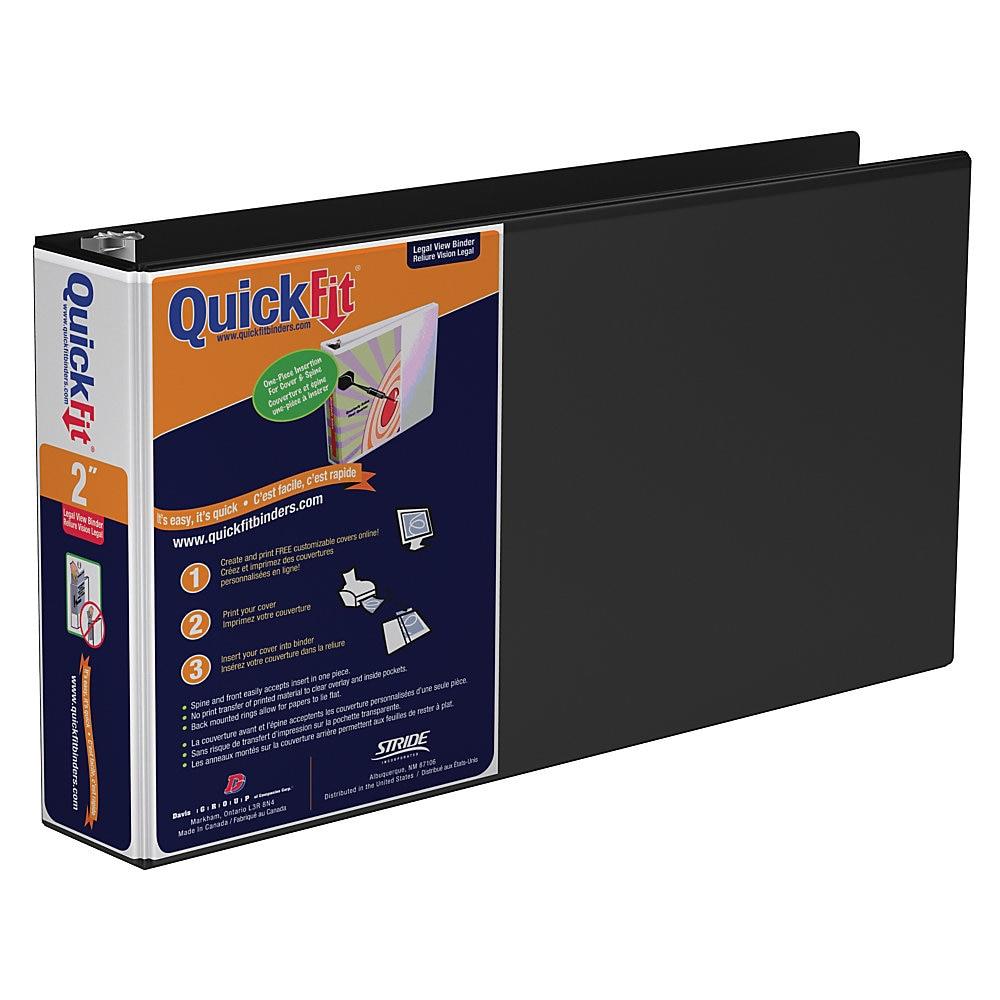 Davis 95031L QuickFit 9500 Deluxe View Binder, 8.50" Width x 14" Length Sheet Size - 400 Sheet Capacity - 2 Pockets - Black - 1 Each