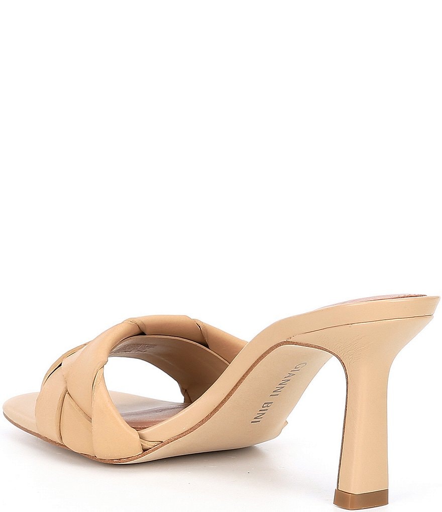 Gianni Bini Alonia Square Toe Woven Leather Mules