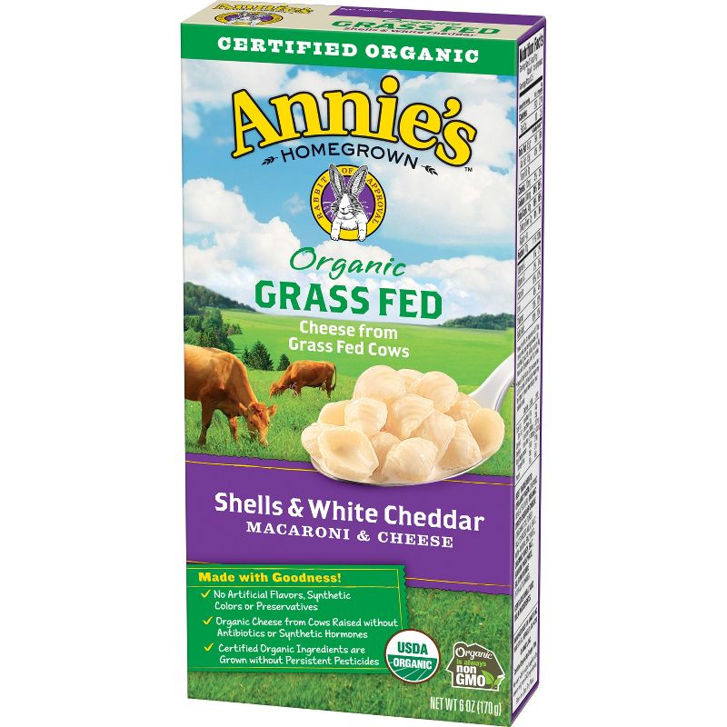 Annie's Organic Grassfed Shells & White Cheddar Flavor Macaroni & Cheese - 6oz