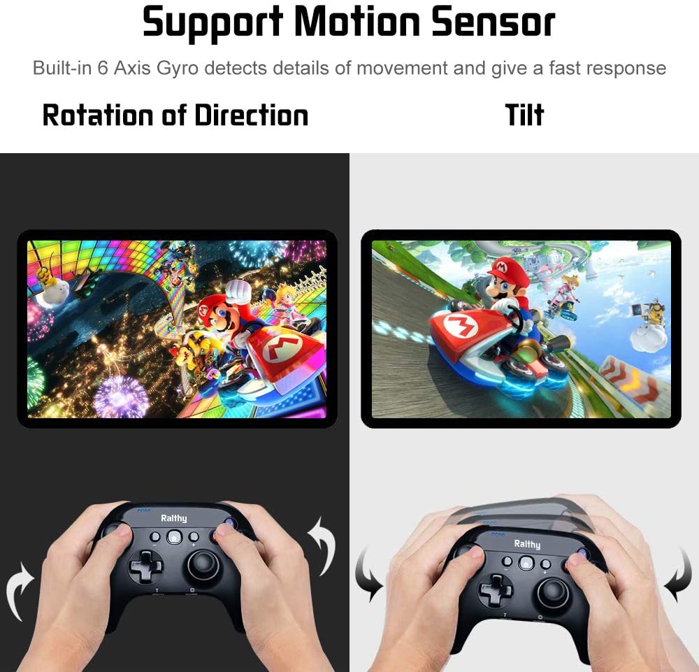 Ralthy Wireless Pro Controller for Nintendo Switch/Switch Lite Remote Joypad Gamepad Support Turbo, Dual Shock and Gyro Axis[New Version]